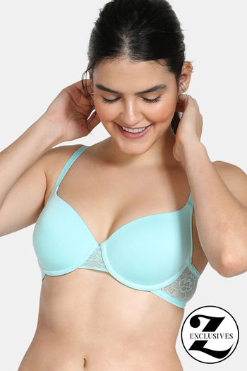Buy Zivame Beautiful Basics Padded Wired Medium Coverage T-Shirt Bra - Aruba Blue